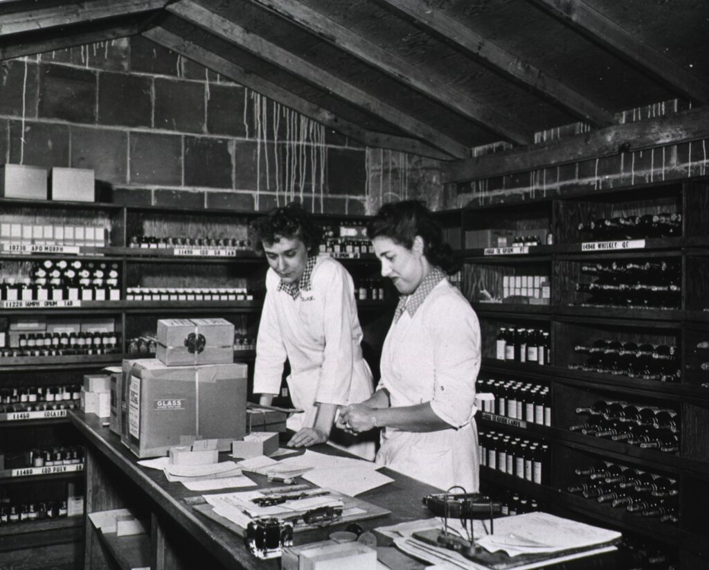 two female pharmacists in the 1940s